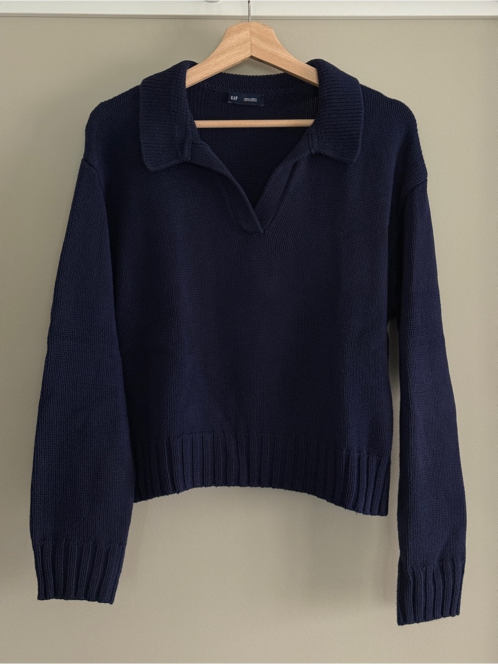 GAP Navy Blue Cotton Polo Sweater